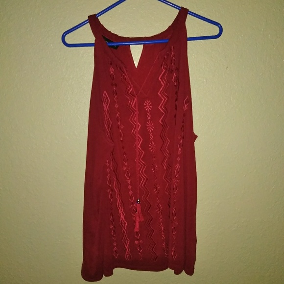 INC Red Sleveless Top - Picture 3 of 5